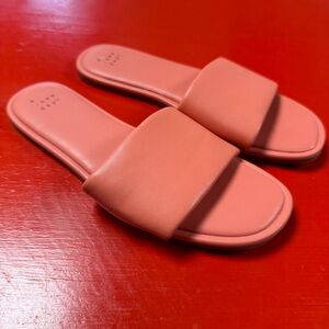 A NEW DAY CORAL MELON SLIDES MULES SANDALS